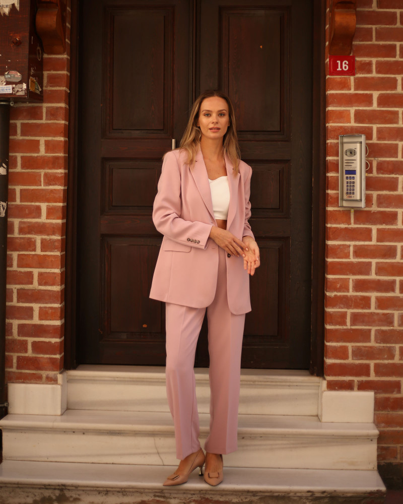 Allice Toz Pembe Blazer Ceket Allice Toz Pembe Blazer Ceket