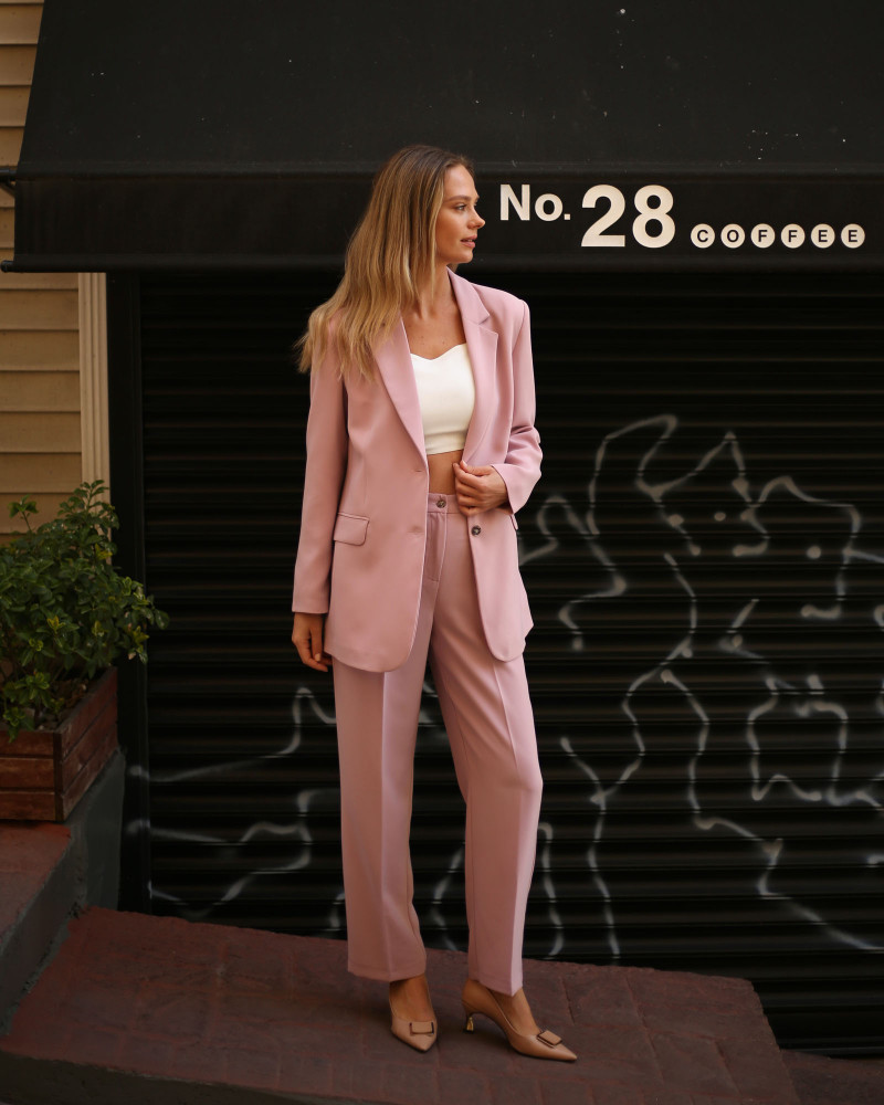 Allice Toz Pembe Blazer Ceket Allice Toz Pembe Blazer Ceket